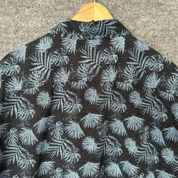 Nat Nast Hawaiian Shirt Mens 2XL Black Palm Tree Tropical Breezy Short Sleeve - Picture 5 of 12